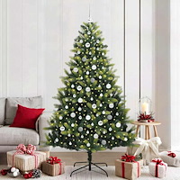 vidaXL Konstigt Hingad Julgran 300 LEDs Grön 210 cm PVC och PE