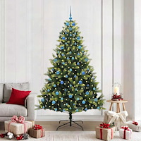 vidaXL Konstgjord vikbar julgran 300 LED-lampor Grön 210 cm PVC och PE
