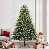 vidaXL Konstgjord fällbar julgran 300 LED-lampor Grön 240 cm