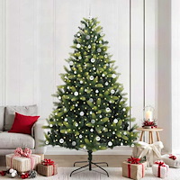 vidaXL Artificial Hinged Christmas Tree 300 LEDs Grön 240 cm