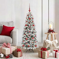 vidaXL Konstgjord julgran Vit 53 x 53 x 120 cm PVC, Plast, Stål och PE