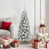 vidaXL Konstgjord julgran Vit 53 x 53 x 120 cm PVC, Plast, Stål och PE
