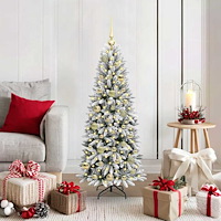 vidaXL Konstgjord julgran Vit 53 x 53 x 120 cm PVC, Plast, Stål och PE