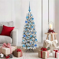 vidaXL Konstgjord julgran Vit 53 x 53 x 120 cm PVC, Plast, Stål och PE