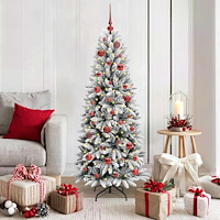 vidaXL Konstgjord julgran Vit 63 x 63 x 150 cm PVC, Plast, Stål och PE