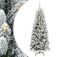 vidaXL Konstgjord julgran Vit 63 x 63 x 150 cm PVC, Plast, Stål och PE