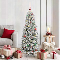 vidaXL Konstgjord julgran Vit 63 x 63 x 150 cm PVC, Plast, Stål och PE