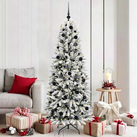 vidaXL Konstgjord julgran Vit 73 x 73 x 180 cm PVC, Plast, Stål och PE