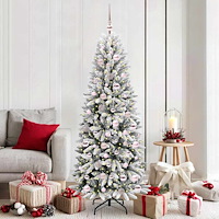 vidaXL Konstgjord julgran Vit 73 x 73 x 180 cm PVC, Plast, Stål och PE