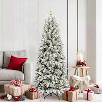 vidaXL Konstgjord julgran Vit 73 x 73 x 180 cm PVC, Plast, Stål och PE