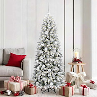 vidaXL Konstgjord julgran Vit 73 x 73 x 180 cm PVC, Plast, Stål och PE