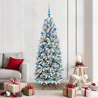 vidaXL Konstgjord julgran Vit 73 x 73 x 180 cm PVC, Plast, Stål och PE