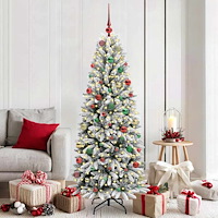 vidaXL Konstgjord julgran Vit 73 x 73 x 180 cm PVC, Plast, Stål och PE