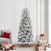 vidaXL Konstgjord julgran Vit 78 x 78 x 210 cm PVC, Plast, Stål och PE