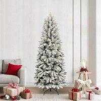 vidaXL Konstgjord julgran Vit 78 x 78 x 210 cm PVC, Plast, Stål och PE