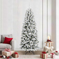 vidaXL Konstgjord julgran Vit 78 x 78 x 210 cm PVC, Plast, Stål och PE