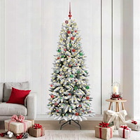 vidaXL Konstgjord julgran Vit 78 x 78 x 210 cm PVC, Plast, Stål och PE