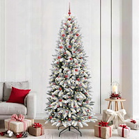 vidaXL Konstgjord julgran Vit 93 x 93 x 240 cm PVC, Plast, Stål och PE