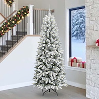vidaXL Konstgjord julgran Vit 93 x 93 x 240 cm PVC, Plast, Stål och PE