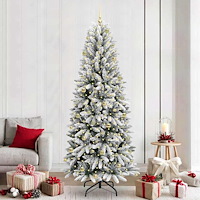 vidaXL Konstgjord julgran Vit 93 x 93 x 240 cm PVC, Plast, Stål och PE