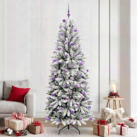 vidaXL Konstgjord julgran Vit 93 x 93 x 240 cm PVC, Plast, Stål och PE
