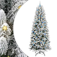 vidaXL Konstgjord julgran Vit 93 x 93 x 240 cm PVC, Plast, Stål och PE