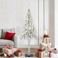 vidaXL Julgran med 300 LED-lampor med stativ Vit 180 cm PE och Stål