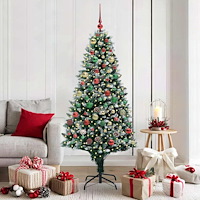 vidaXL Konstgjord julgran Grön 180 cm PVC och Stål och Plast