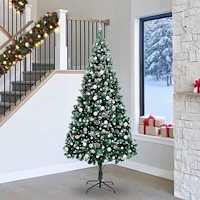 vidaXL Konstgjord julgran Grön 240 cm PVC och Stål och Plast