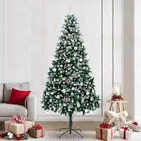 vidaXL Konstgjord julgran Grön 240 cm PVC och Stål och Plast