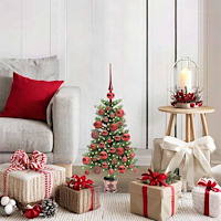 vidaXL Julgran med 150 LED-lampor med stativ Grön 65 cm PE