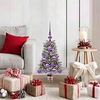 vidaXL Julgran med 150 LED-lampor med stativ Grön 65 cm PE