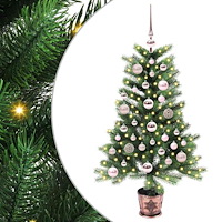 vidaXL Julgran med 150 LED-lampor med stativ Grön 90 cm PE