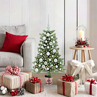 vidaXL Julgran med 150 LED-lampor med stativ Grön 90 cm PE