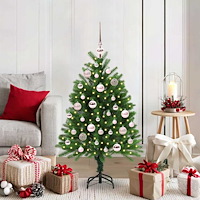 vidaXL Julgran med 150 LED-lampor med stativ Grön 120 cm PE