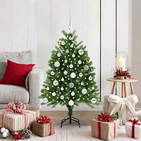 vidaXL Julgran med 150 LED-lampor med stativ Grön 120 cm PE