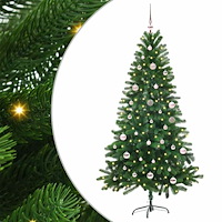 vidaXL Julgran med 150 LED-lampor med stativ Grön 150 cm PE