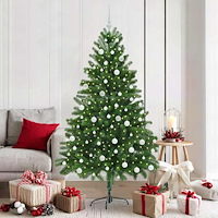 vidaXL Julgran med 300 LED-lampor med stativ Grön 180 cm PE