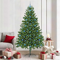 vidaXL Julgran med 300 LED-lampor med stativ Grön 210 cm PE