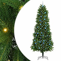 vidaXL Julgran med 300 LED-lampor med stativ Grön 240 cm PE