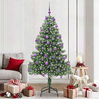 vidaXL Julgran med 300 LED-lampor med stativ Grön 210 cm PVC