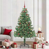 vidaXL Julgran med 300 LED-lampor med stativ Grön 210 cm PVC