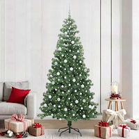 vidaXL Julgran med 300 LED-lampor med stativ Grön 240 cm PVC