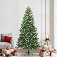 vidaXL Julgran med 300 LED-lampor med stativ Grön 240 cm PVC