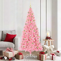 vidaXL Julgran med 300 LED-lampor med stativ Rosa 180 cm PVC