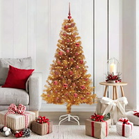 vidaXL Julgran med 150 LED-lampor med stativ Guld 150 cm PET