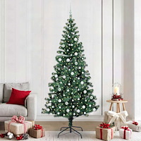 vidaXL Konstgjord Förbelyst Julgran Grön 240 cm PVC och metall