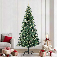 vidaXL Konstgjord Förbelyst Julgran Grön 240 cm PVC och metall