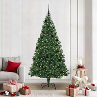vidaXL Konstgjord julgran Grön 210 cm PVC och Stål och Plast