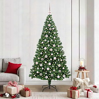 vidaXL Konstgjord julgran Grön 210 cm PVC och Stål och Plast